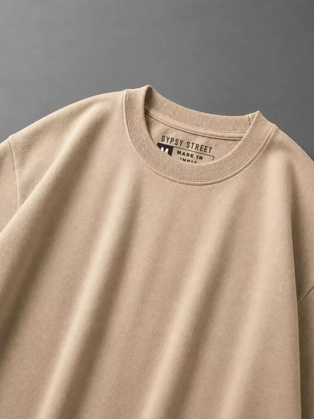 solid plain beige oversized tee