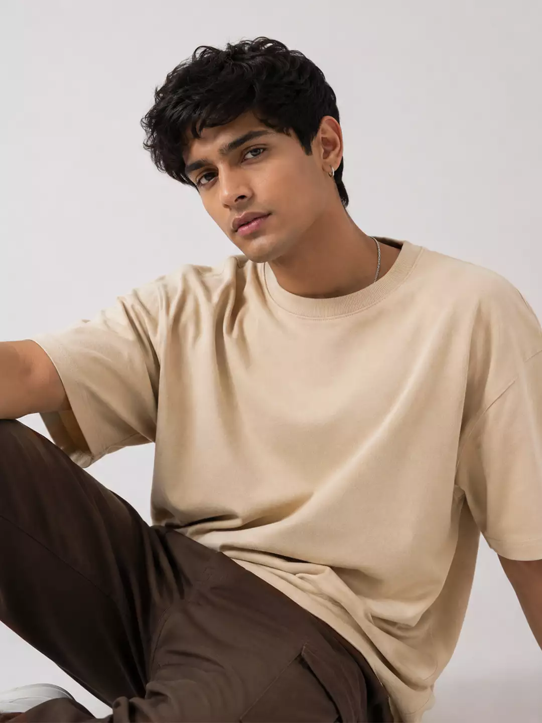 Beige Essential Oversized Tee - Image 2