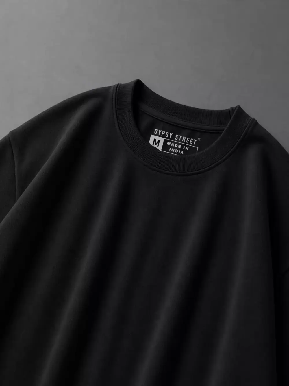 jet black solid plan oversized tshirt