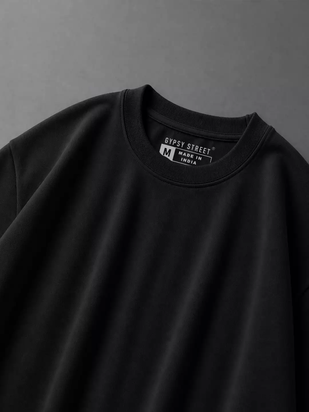 jet black solid plan oversized tshirt