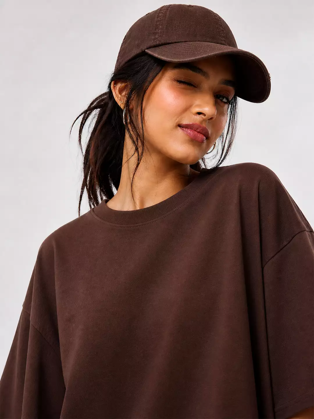 Cocoa Brown Essential Oversized Tee - Image 3