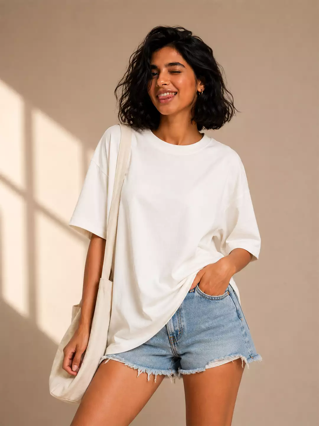 white-oversized-drop-shoulder-solid-tshirt-women