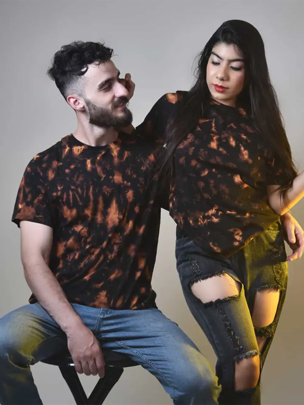 DRIFT – Rustic Black Tie Dye Regular T-Shirt.