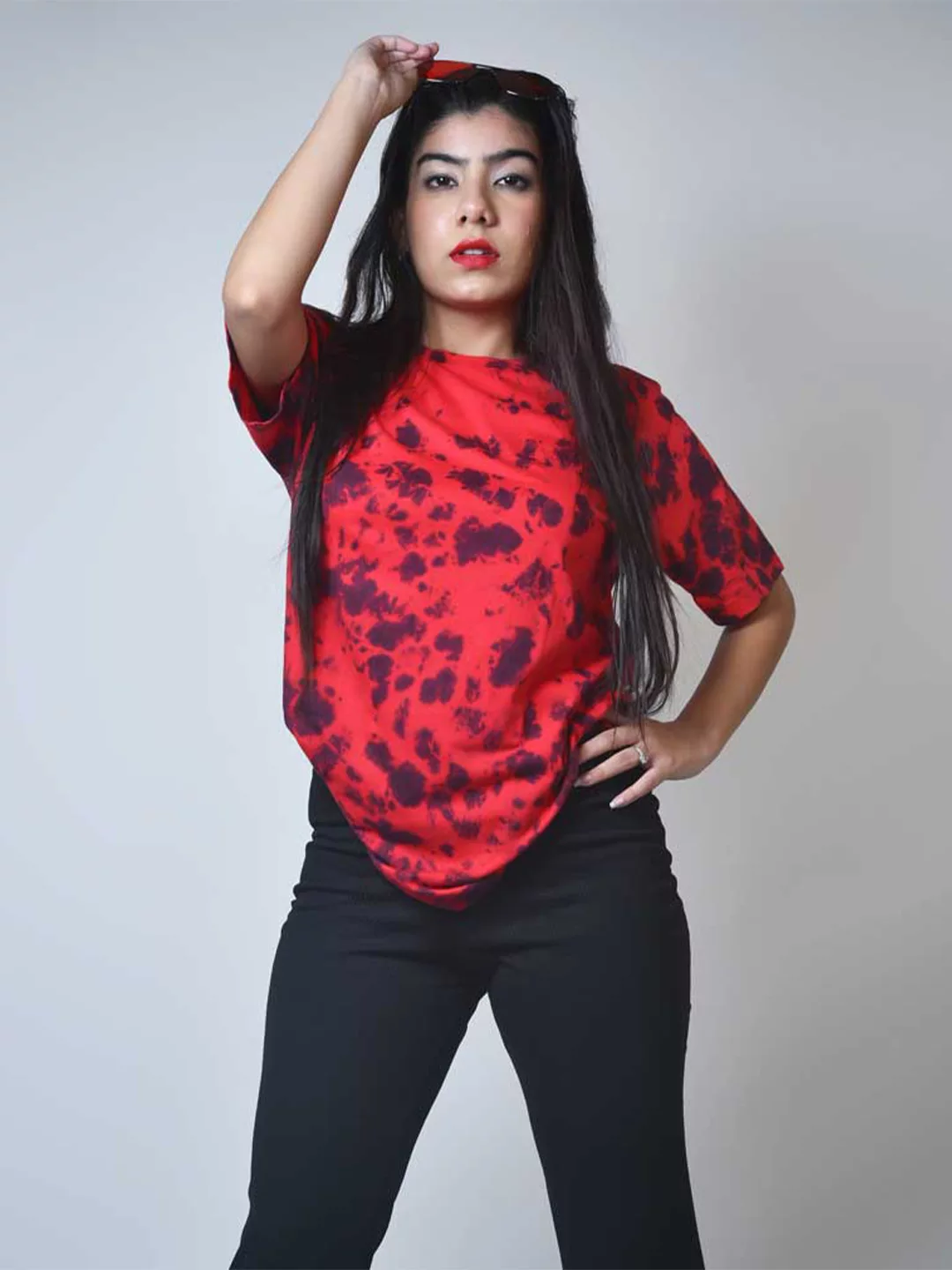 DRIFT – Crimson Rush Tie & Dye Regular T-Shirt, perfect for women